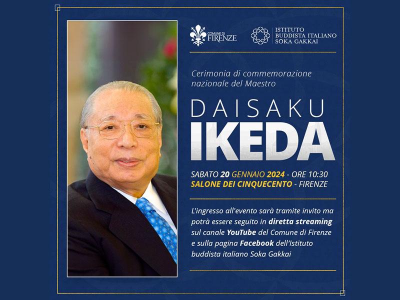 Immagine con le informazioni della commemoriazione in onore del maestro Ikeda